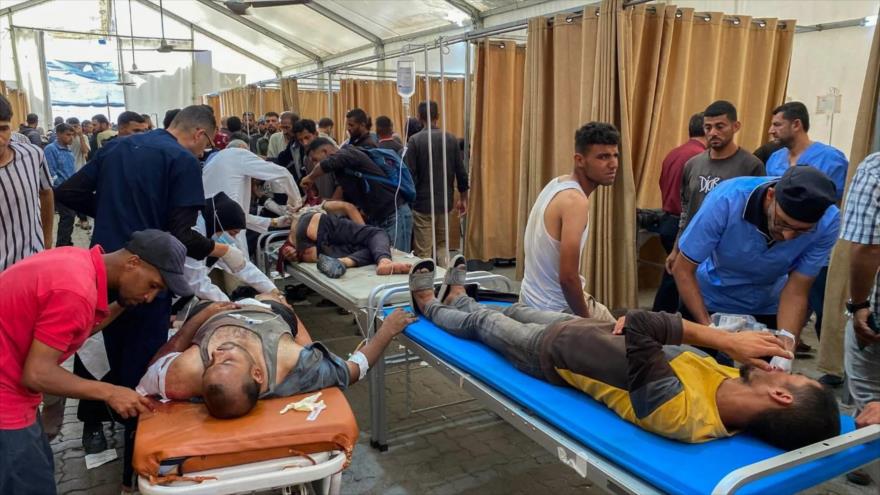 Heridos, produto de la política del sistema de exterminio de Israel para los que acuden a buscar ayuda humanitaria